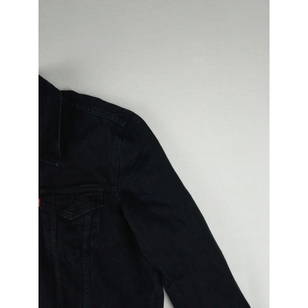 Levis Trucker Jacket Mens XXL Black Denim Button Front Coat Outerwear‎